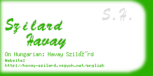 szilard havay business card